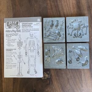 4 Vintage Toymax 90s ThingMaker Creepy Crawlers Metal Mold Join 'Ems Skeleton